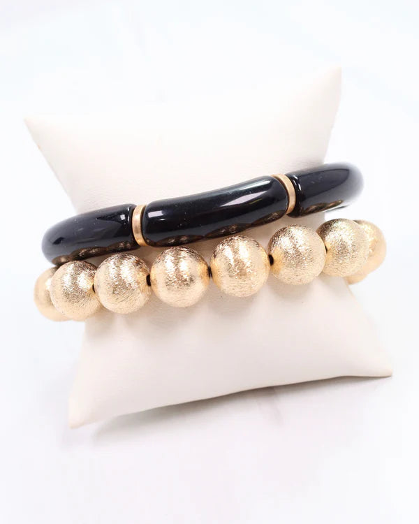 Gold & Black Sally Bracelet Set