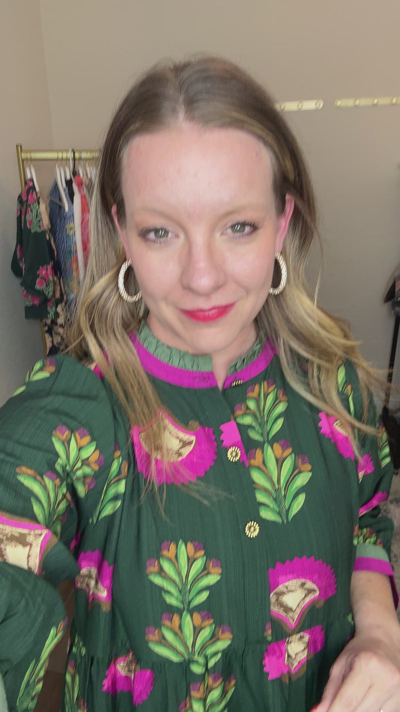 Green Meadow Ruffle Dress