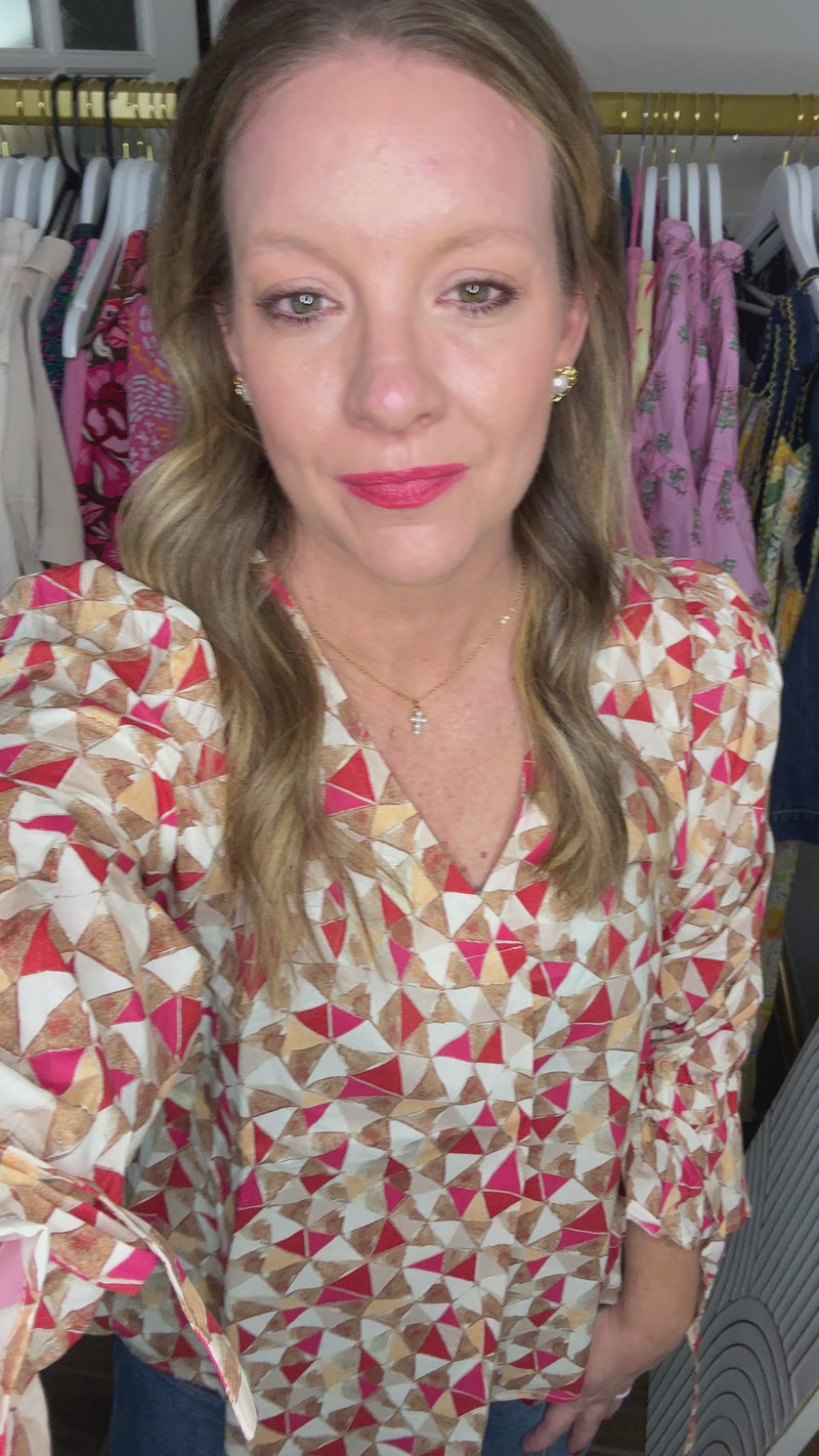 Cotton Days Print Blouse