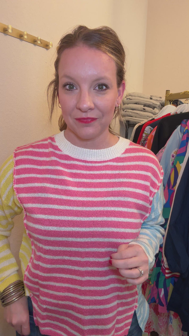 The Radiant Days Color Block Striped Sweater