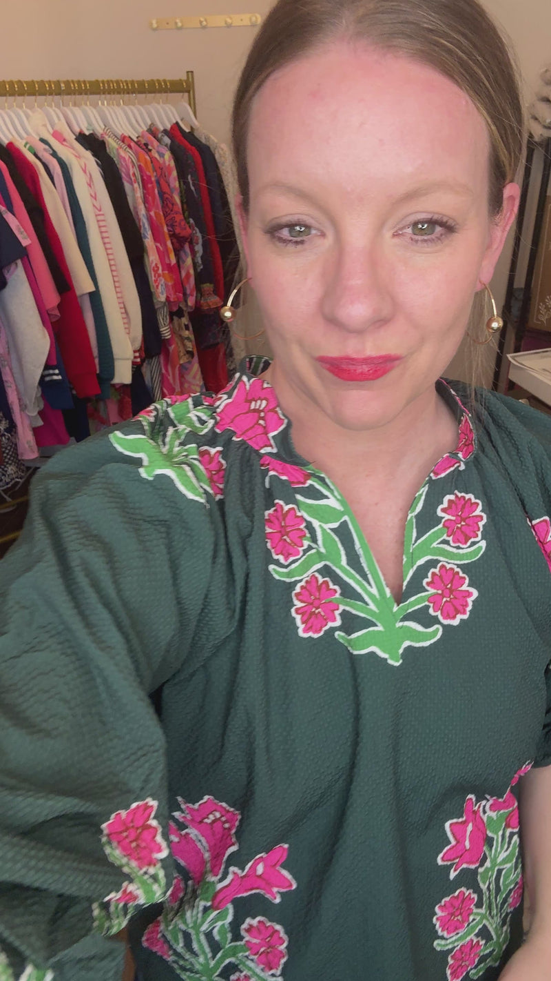 Meadow Muse Hunter Green Blouse