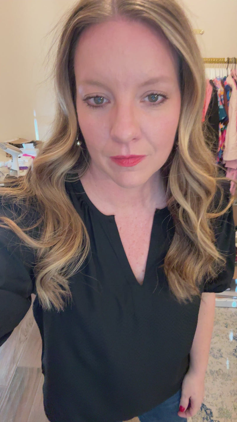 Skylar Sweetheart Black Top