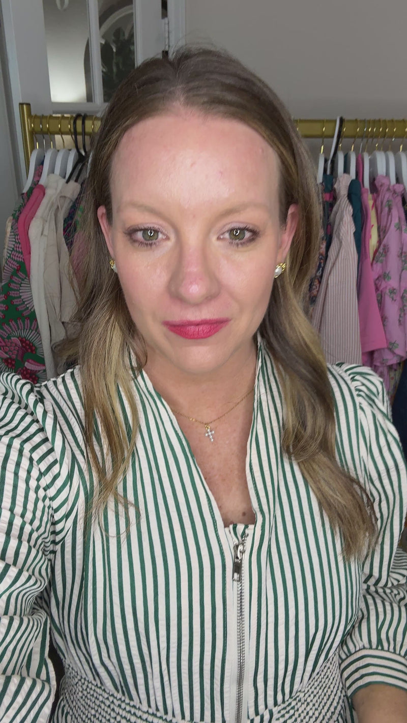 Green Stripe Midi Dress