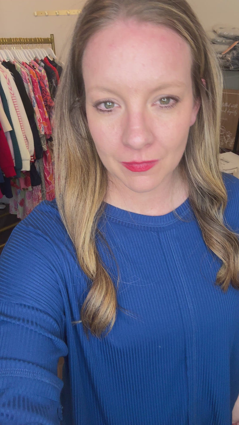 Harbor Ribbed Top in Blue